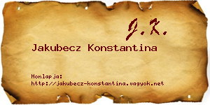 Jakubecz Konstantina névjegykártya
